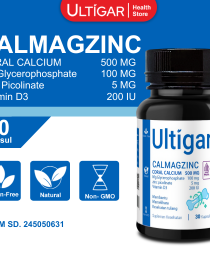 ULTIGAR CALMAGZINC - ISI 30 KAPLET SALUT SELAPUT - CORAL MAGNESIUM ZINC D3 - SUPLEMEN KESEHATAN