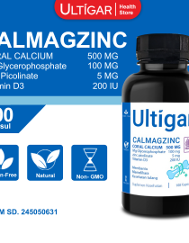 ULTIGAR CALMAGZINC - ISI 100 KAPLET SALUT SELAPUT - CORAL MAGNESIUM ZINC D3 - SUPLEMEN KESEHATAN